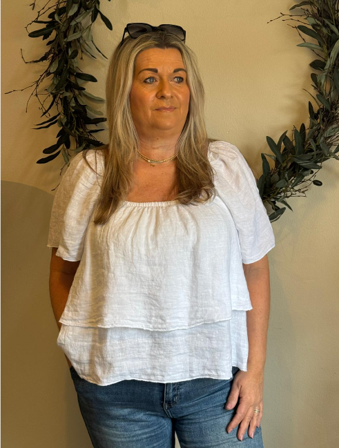 Linnen blouse Marly white