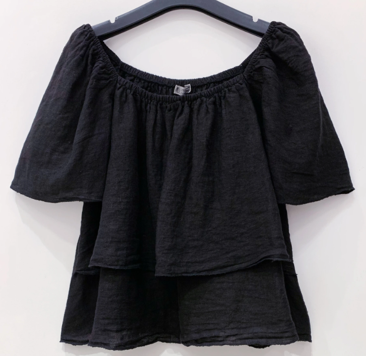 Linnen blouse Marly black