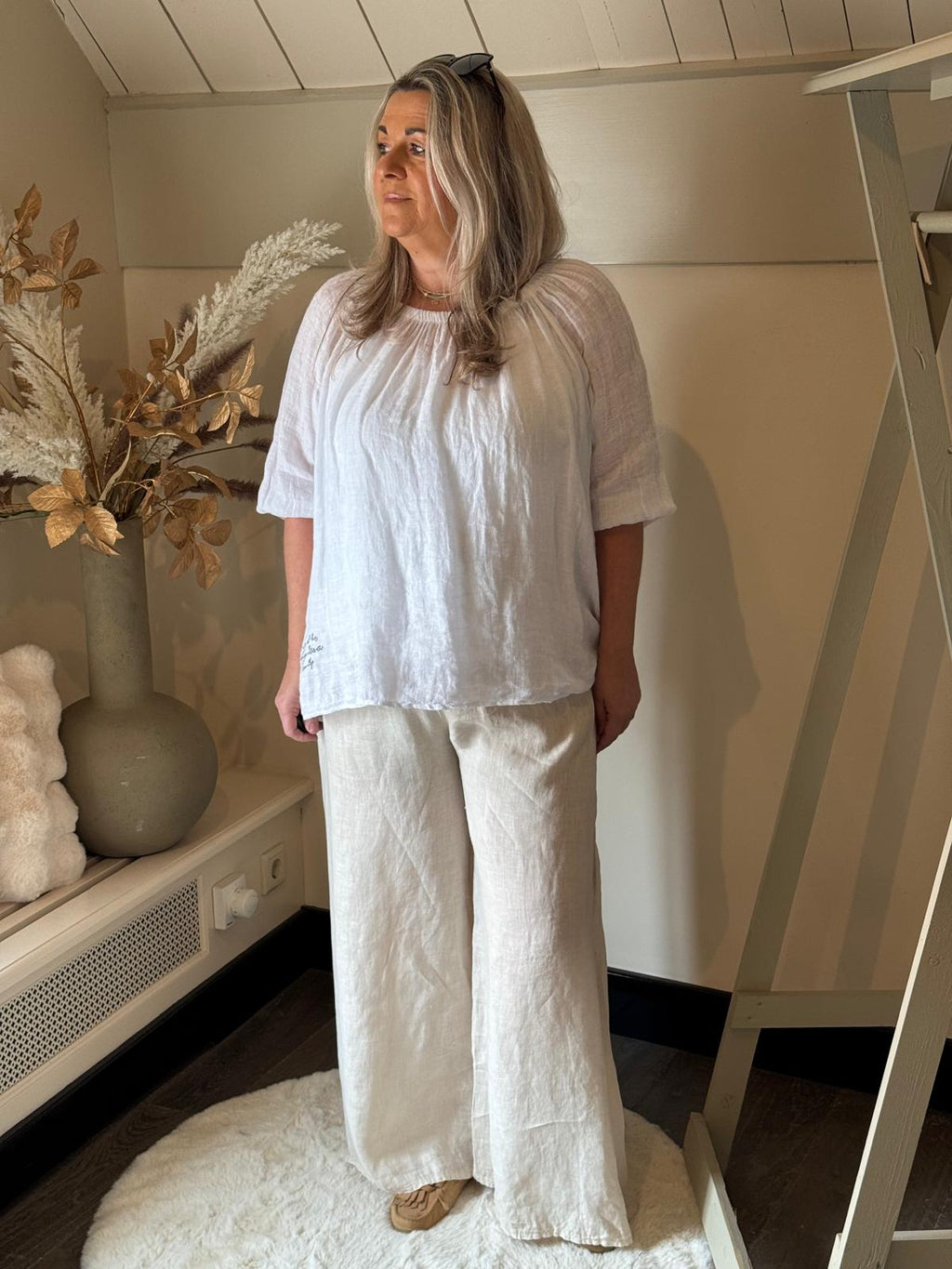 Linnen broek Noor sand