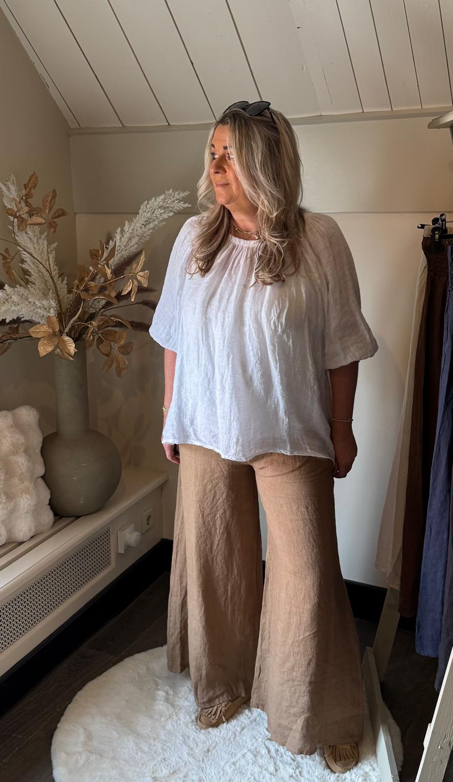 Linnen broek Noor camel