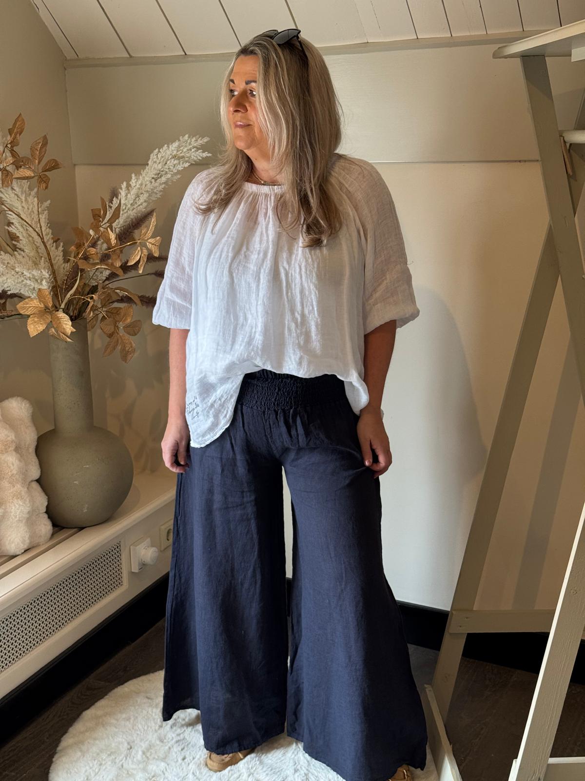 Linen trousers Norwegian navy