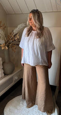 Linnen broek Noor bronze