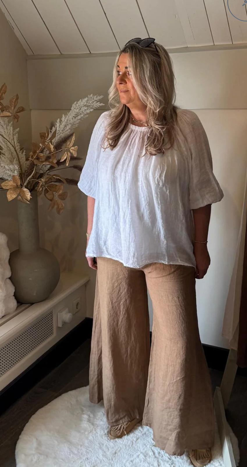 Linnen broek Noor bronze