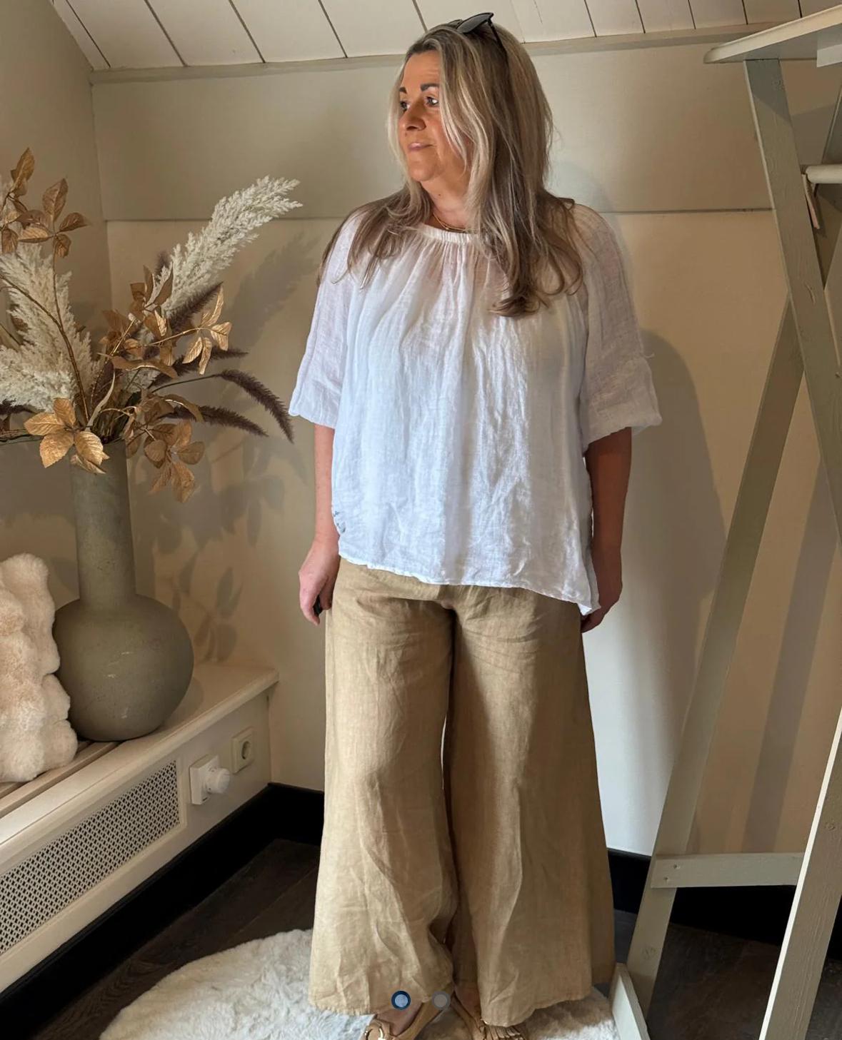 Linnen broek Noor camel