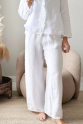 BYPIAS Bohemiana Paloma linen pants white