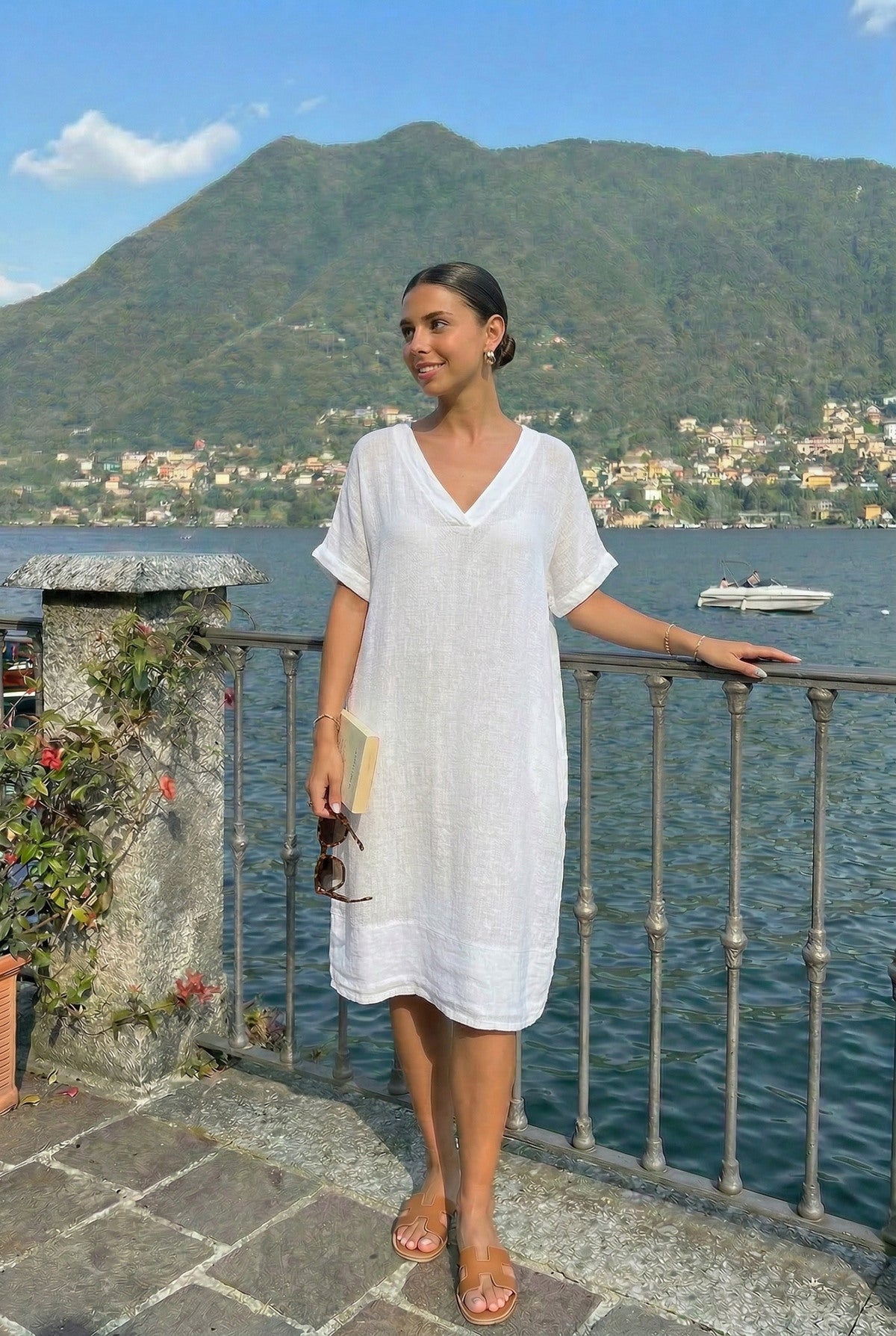 Tuniek-Jurk model Gertrudis wit
