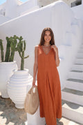Linnen dress model escalona Terra