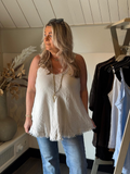 Sunny Navy linen top