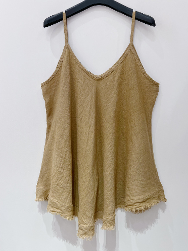 Linnen top Sunny camel