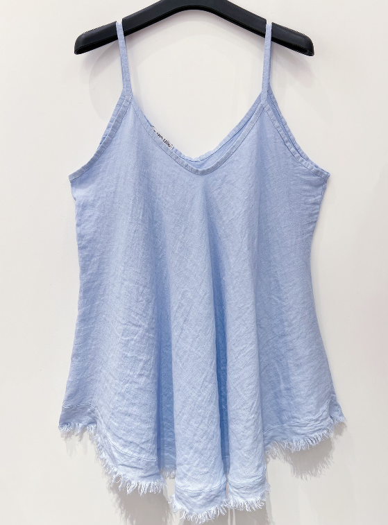 Linnen top model: Sunny light blue
